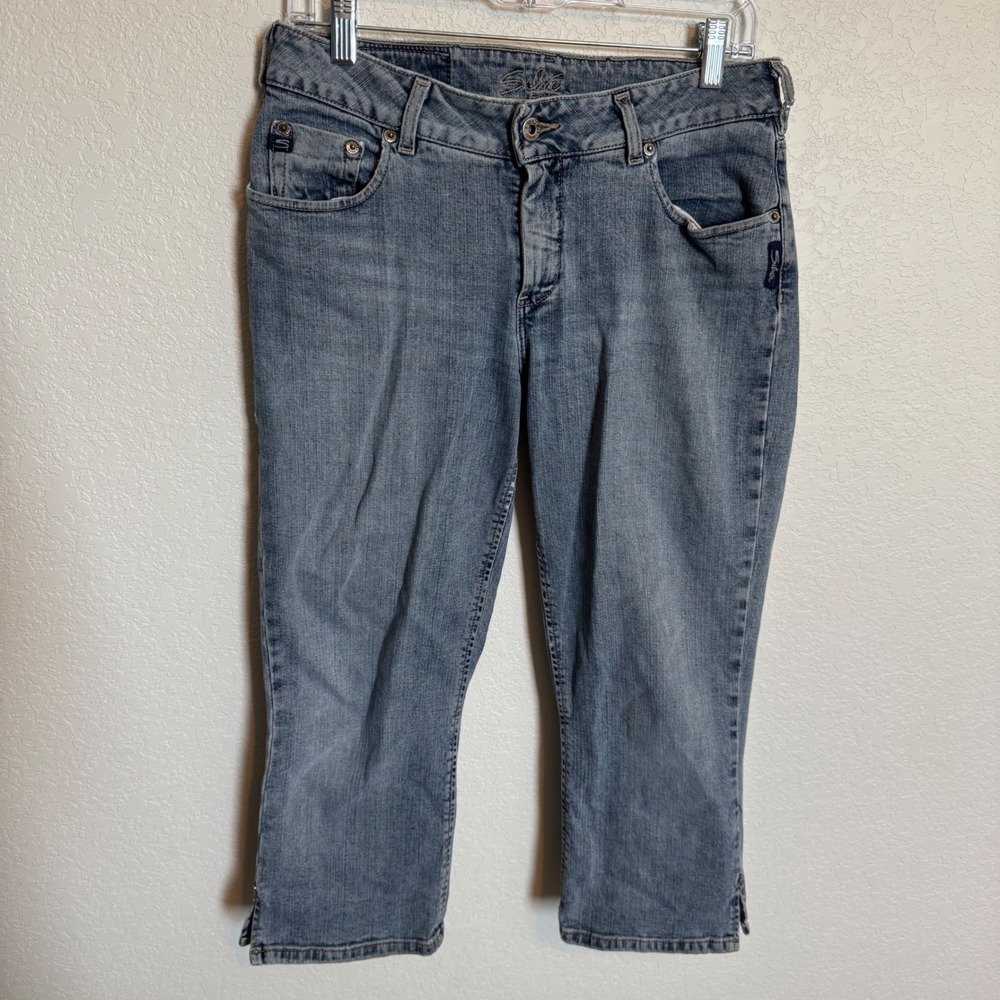 Y2K Indie Sleaze Silver Jeans Capri Denim Pants Size 31 Blue